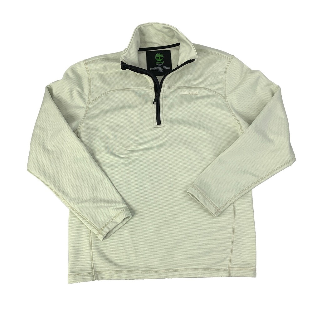 Timberland Mens Size Medium Beige/Ivory Long Sleeve 1/2 Zip Pullover